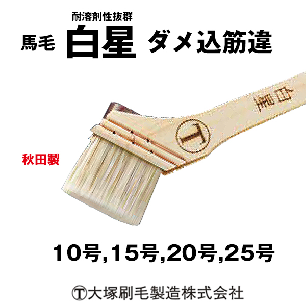 刷毛 白星 ダメ込筋違 大塚刷毛 耐溶剤性抜群 5本/10本